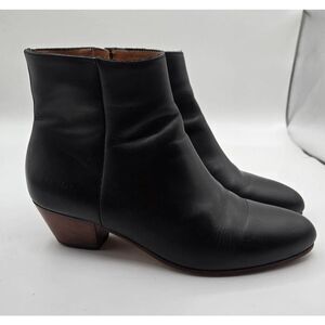 Woman by Common Projects Black Leather Ankle Boots Size 41 US 11